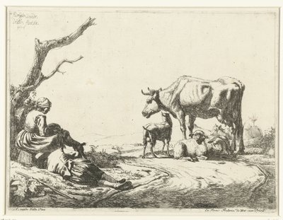 Pastore e pastorella con bestiame da Adriaen van de Velde