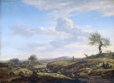 Paesaggio collinare con strada principale da Adriaen van de Velde