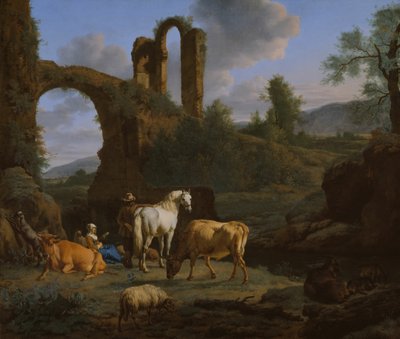 Paesaggio pastorale con rovine da Adriaen van de Velde