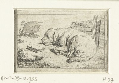 Cane che dorme da Adriaen van de Velde