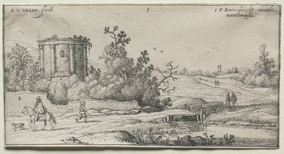 La strada vicino al piccolo tempio rotondo da Adriaen van de Velde