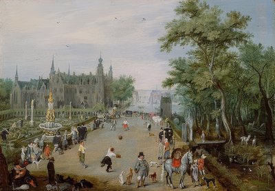 Gioco della pallacorda davanti a un palazzo. 1614 da Adriaen van de Venne