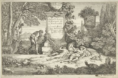 Pastorelle dormienti (Paesaggi, serie 1) da Adriaen van der Kabel
