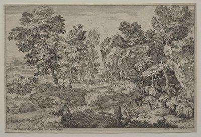 Paesaggio con Pastori e Due Greggi da Adrian van der Cabel