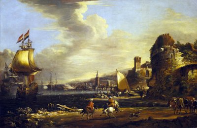 Il porto di Genova, 1660 circa (olio su tela) da Adrian van der Cabel