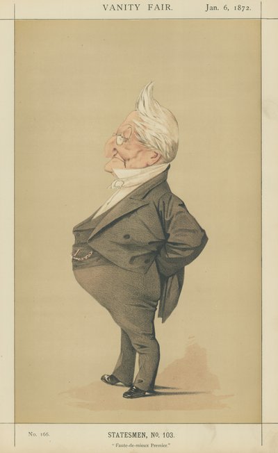 Adolphe Thiers (litografia a colori) da Adriano Cecioni