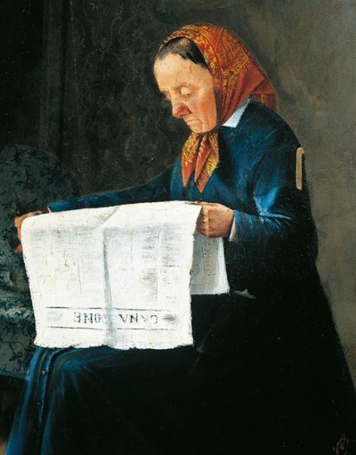 Lettura del giornale, di Adriano Cecioni (1836-1886) da Adriano Cecioni