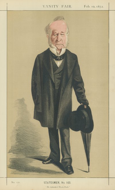 Il Giusto Onorevole Spencer Horatio Walpole (litografia a colori) da Adriano Cecioni