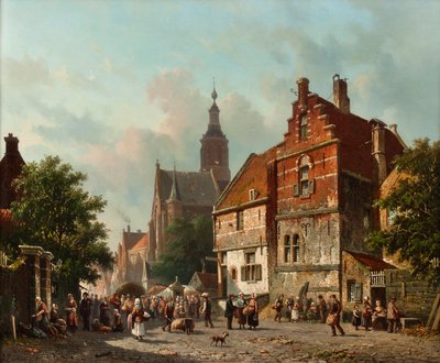 Mercato olandese in estate, XIX secolo da Adrianus Eversen