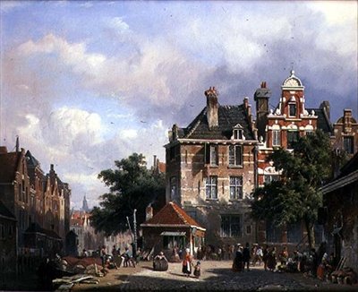 Scena di strada olandese da Adrianus Eversen