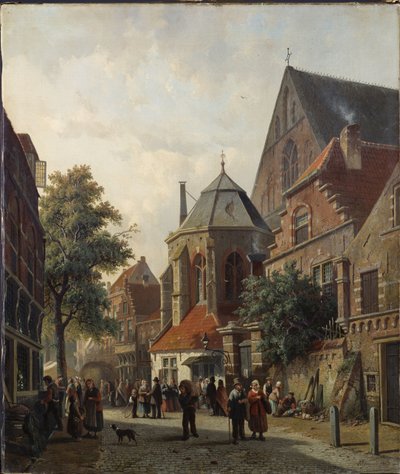 Una scena di strada olandese da Adrianus Eversen