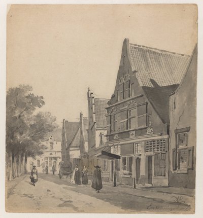 Veduta della Zuiderhavendijk a Enkhuizen da Adrianus Eversen