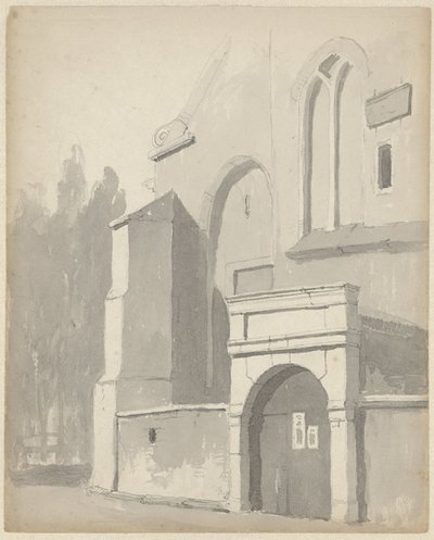 Veduta di un portale di una chiesa da Adrianus Eversen