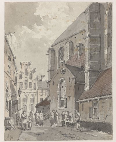 Veduta di Amersfoort, a destra una parte della chiesa di San Giorgio da Adrianus Eversen