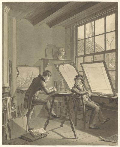 Atelier di Jacob Ernst Marcus in Rozenstraat ad Amsterdam da Adrianus Gerardus van Schoone
