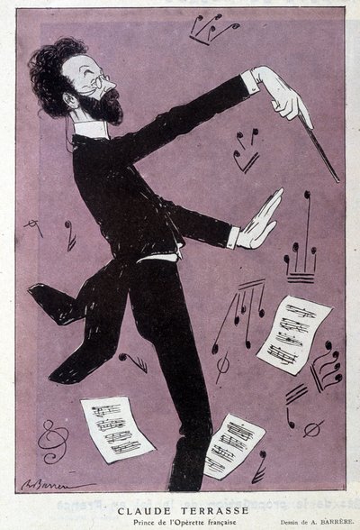 Caricatura di Claude Antoine Terrasse (1867-1925), compositore francese: Principe dell