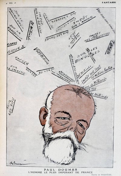 Caricatura di Paul Doumer - Illustrazione di Adrien Barrere (1877-1931) in 