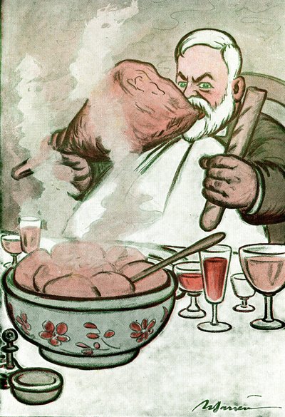 Caricatura raffigurante Camille Cerf (1862-1936) giornalista belga e segretario di Georges Clemenceau - Disegno di Adrien Barrere (1877-1931) da Fantasio da Adrien Barrere