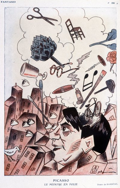 Disegno umoristico su Pablo Picasso di Barrère - in Fantasio, dal 15/11/1928 da Adrien Barrere