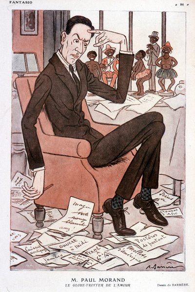 Ritratto umoristico di Paul Morand - di Barrère in "Fantasio" del 15/09/1928 da Adrien Barrere