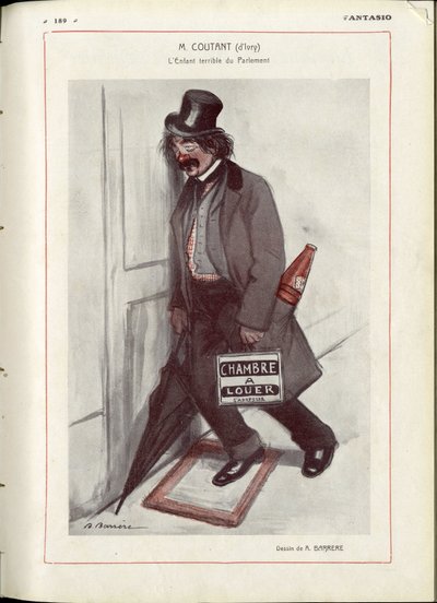 Illustrazione di A Barrere (1874-1931) in "Fantasio" - Verifica date - Coutant Jules da Adrien Barrere