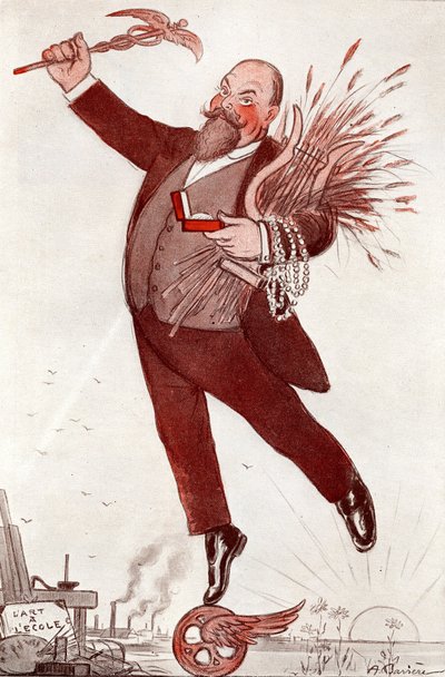 Ritratto del poeta e politico Maurice Couyba (1866-1931) (Maurice Boukay) - Disegno di Adrien Barrere (1874-1931) tratto da 