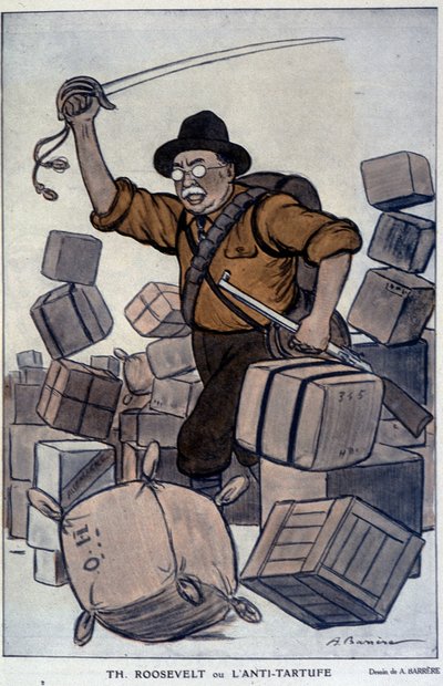 Theodore Roosevelt - di Barrère, in "Fantasio" del 01/09/1915 da Adrien Barrere