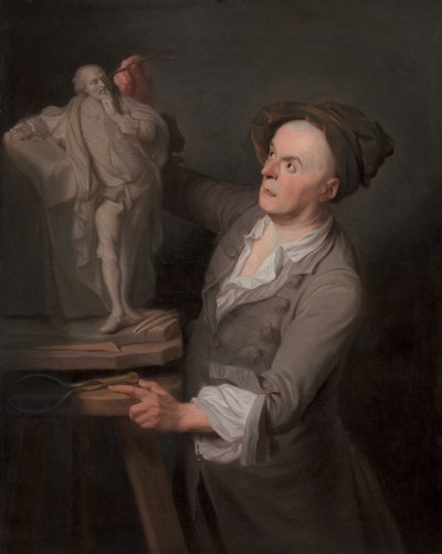 Louis-Francois Roubiliac che modella il suo monumento a Shakespeare da Adrien Carpentiers