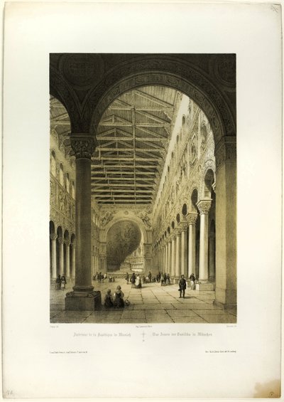 Interno della Basilica di Monaco, tavola 70 da Allemande da Adrien Dauzats