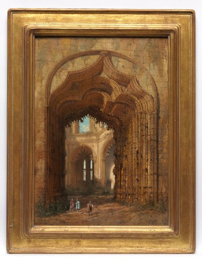 Chiesa in rovina, c.1840 da Adrien Dauzats