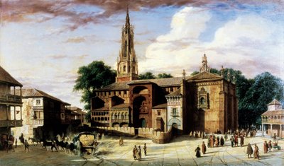 Vista della città di Manzanares in Spagna da Adrien Dauzats
