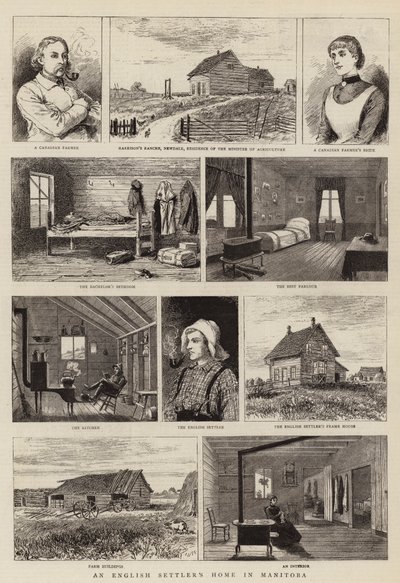 Casa di un colono inglese in Manitoba da Adrien Emmanuel Marie