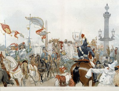 Carnevale a Parigi: boeuf gras - acquerello di Adrien Marie da Adrien Emmanuel Marie
