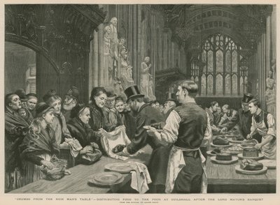 Distribuzione di Cibo ai Poveri alla Guildhall dopo il Banchetto del Lord Mayor da Adrien Emmanuel Marie