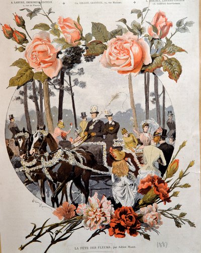 La festa dei fiori. Disegno di Adrien Marie (1848-1891) XIX secolo Parigi, Arti Decorative da Adrien Emmanuel Marie