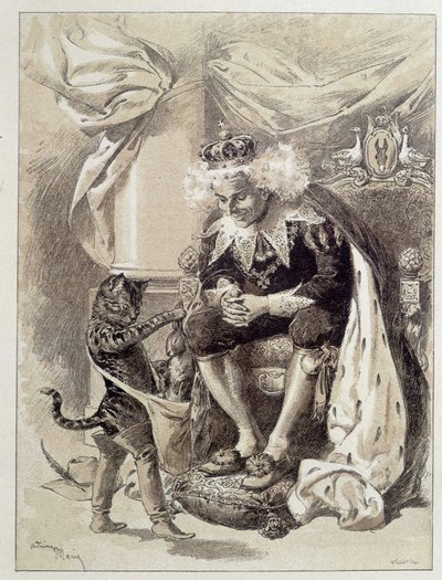 Il Gatto con gli Stivali - in Les Contes de Fées di Charles Perrault, illustrazioni di Adrien Marie da Adrien Emmanuel Marie
