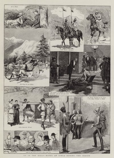 Su nelle colline, note a Simla durante la stagione da Adrien Emmanuel Marie
