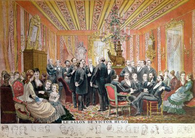 Il salone di Victor Hugo, 21 rue de Clichy, Parigi, dicembre 1875 da Adrien Emmanuel Marie