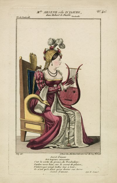 Miss Arsene nel ruolo di Isaure, Parigi 1812 da Adrien Joly