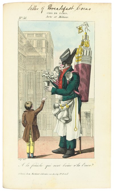 Venditore di cacao per colazione, c. 1813 da Adrien Joly