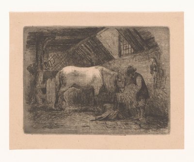 Cavallo in una stalla da Adrien Joseph Verhoeven Ball