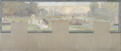 Bozzetto per il municipio di Nogent-sur-Marne: Il riposo - la navigazione, primavera 1889 da Adrien Karbowsky
