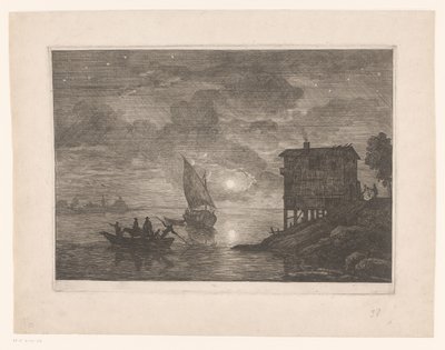 Veerpont bij nacht da Adrien Manglard (attributed to)