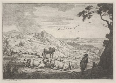 Paesaggio con mucche da Adrien Manglard