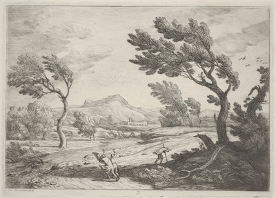 Paesaggio con viaggiatori in un forte vento, c.1753 da Adrien Manglard