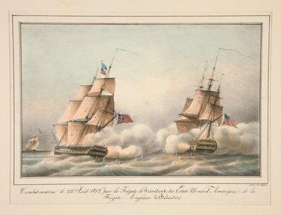 Combattimento sostenuto il 23 agosto 1812 dalla fregata il Presidente degli Stati Uniti da Adrien Victor Auger