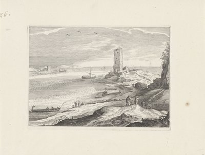 Veduta marina con la rovina di una torre da Aegidius Sadeler (II) (attributed to)