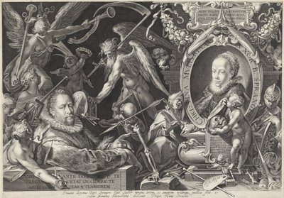 Ritratto allegorico di Bartholomeus Spranger e sua moglie Christina Muller da Egidius  Sadeler (II)