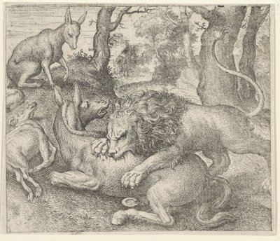 Favola del leone e della volpe da Egidius  Sadeler (II)