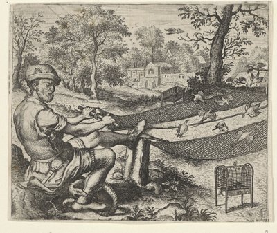 Favola del cacciatore di uccelli e del serpente da Egidius  Sadeler (II)